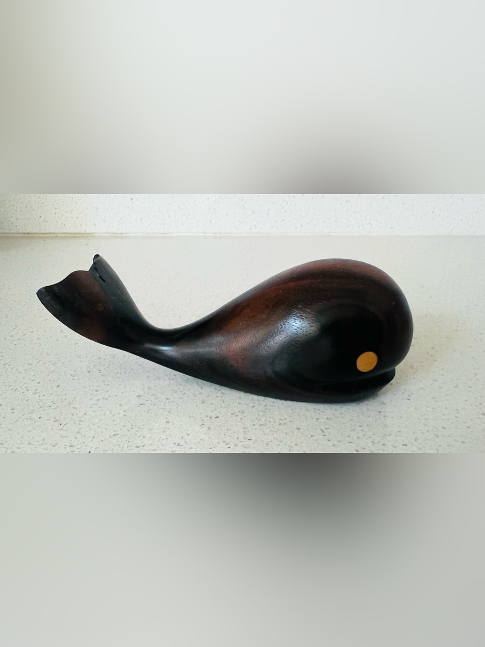 Hand Carved Wooden Whale Figurine Nautical Coastal Beach House Decor - Picture 2 of 6